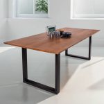 SAM_NEU-Esszimmer-Esszimmertische-Schweizer_Kante-U_Gestell-Atlanta-nussbaumfarben-schwarz-220-Bk_Schweizer_kante_220_nuss_schwarz_01